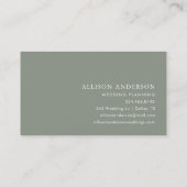 Carte De Visite Elégant rose floral et vert aquarelle (Dos)