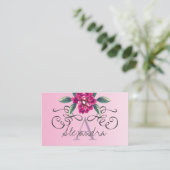 Carte De Visite Élégant Rose Floral Monogram Classy (Debout devant)