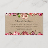 Carte De Visite Élégant Rose Floral Wedding planner professionnel (Dos)