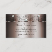 Carte De Visite Élégant Rose foncé Or Squigglé Bijoux Monogramme (Dos)