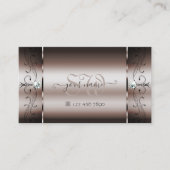 Carte De Visite Élégant Rose foncé Or Squigglé Bijoux Monogramme (Devant)