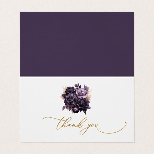 Carte De Visite Élégant Rose foncé violet (Extérieur déplié)