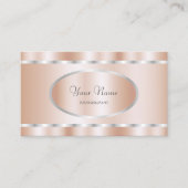 Carte De Visite Elégant Rose Gold avec Silver Frame Professional (Devant)