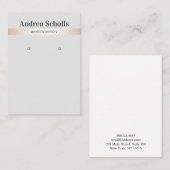 Carte De Visite Élégant Rose Gold Bijoux en argent Écran d'oreille (Devant / Derrière)