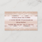 Carte De Visite Elégant Rose Gold Bordure Parties scintillant étoi (Dos)