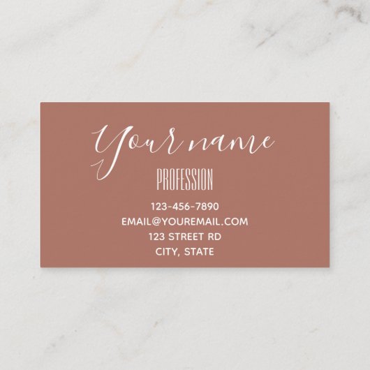 Carte De Visite Élégant Rose Gold Classy Simple (Dos)