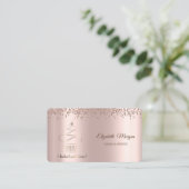 Carte De Visite Elégant Rose Gold Cupcake, Sucres (Debout devant)