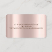 Carte De Visite Elégant Rose Gold Cupcake, Sucres (Dos)