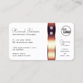 Carte De Visite Élégant Rose Gold Decor sur Diamants blancs ajoute (Dos)