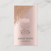 Carte De Visite Élégant Rose Gold Diamonds Lotus Business (Devant)