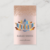 Carte De Visite Élégant Rose Gold Diamonds Lotus Business (Devant)