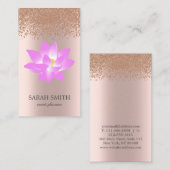 Carte De Visite Élégant Rose Gold Diamonds Lotus Business (Devant / Derrière)