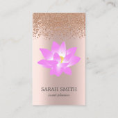 Carte De Visite Élégant Rose Gold Diamonds Lotus Business (Devant)