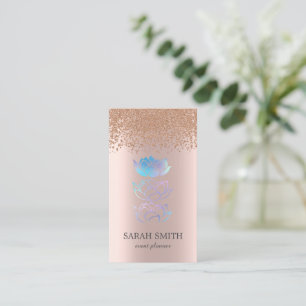 Carte De Visite Élégant Rose Gold Diamonds Lotus Business