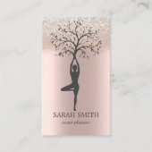 Carte De Visite Élégant Rose Gold Diamonds Yoga Business (Devant)