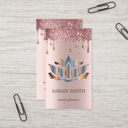 Carte De Visite Élégant Rose Gold Drivers Lotus (Devant/Arrière en situation)