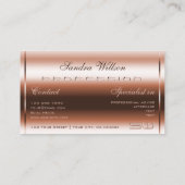 Carte De Visite Elégant Rose Gold Effet Faux 3D Monogramme Qualité (Dos)