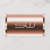 Carte De Visite Elégant Rose Gold Effet Faux 3D Monogramme Qualité (Devant)