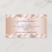 Carte De Visite Élégant Rose Gold Effet Glamor Professionnel (Dos)