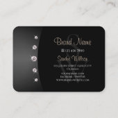 Carte De Visite Elégant Rose Gold et Noir Initiales Rhinestones (Dos)