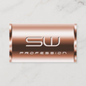 Carte De Visite Elégant Rose Gold Faux Monogramme 3D Heures d'ouve (Devant)