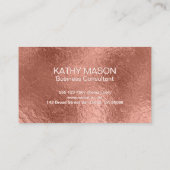 Carte De Visite Élégant Rose Gold Foil Arrière - plan (Dos)
