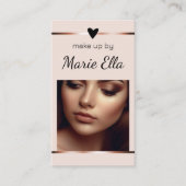 Carte De Visite Elégant Rose Gold Heart Photo QR Code Modèle (Devant)