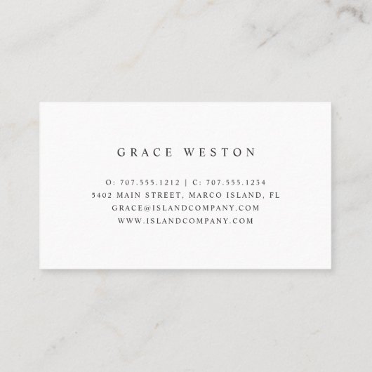 Carte De Visite Élégant Rose Gold Hibiscus Flower Script (Dos)