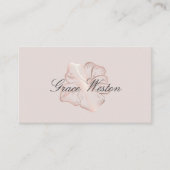 Carte De Visite Élégant Rose Gold Hibiscus Flower Script (Devant)
