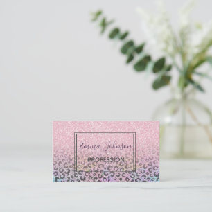 Carte De Visite Élégant Rose Gold Iridescente Parties scintillant