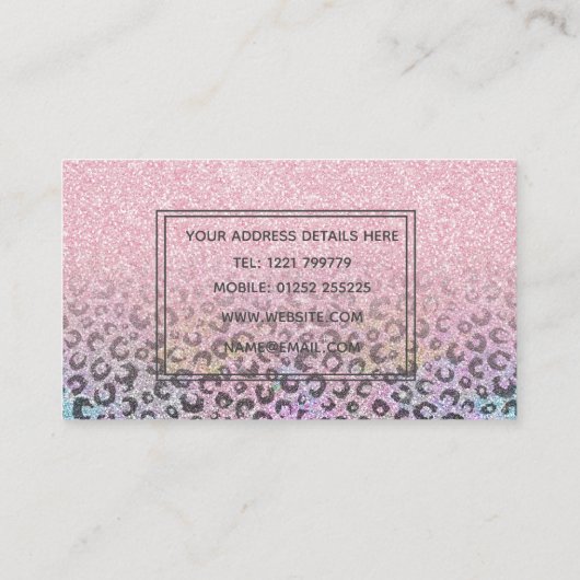 Carte De Visite Élégant Rose Gold Iridescente Parties scintillant (Dos)