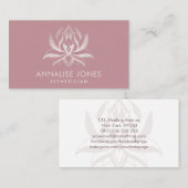 Carte De Visite Élégant Rose Gold Lotus Flower (Devant / Derrière)