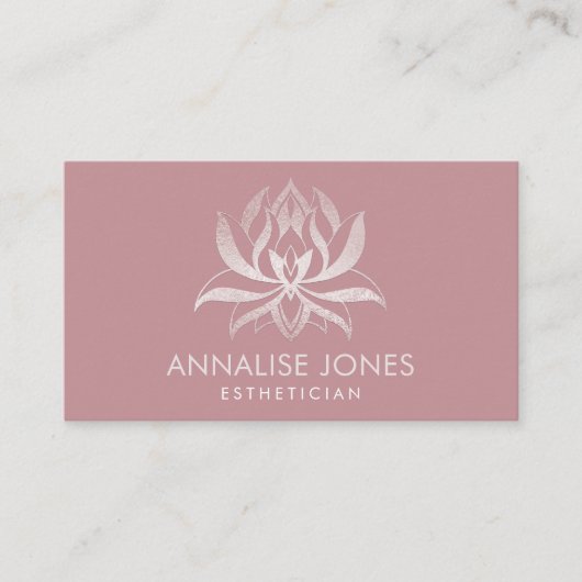 Carte De Visite Élégant Rose Gold Lotus Flower (Devant)
