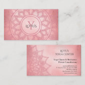 Carte De Visite Élégant Rose Gold Lotus Mandala Yoga (Devant / Derrière)