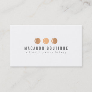 Carte De Visite Élégant Rose Gold Macaron Trio Logo sur Blanc