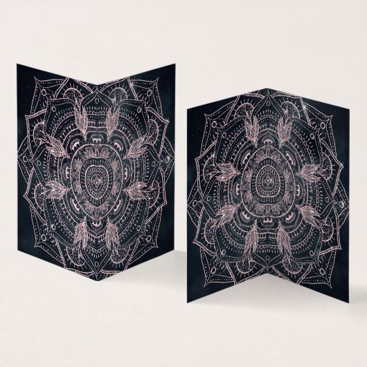 Carte De Visite Elégant Rose Gold Mandala Gray Nebula Design (Intérieur et extérieur)