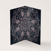 Carte De Visite Elégant Rose Gold Mandala Gray Nebula Design (Intérieur)