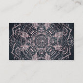 Carte De Visite Elégant Rose Gold Mandala Gray Nebula Design (Dos)