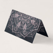 Carte De Visite Elégant Rose Gold Mandala Gray Nebula Design (Devant)
