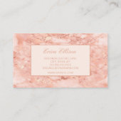 Carte De Visite Élégant Rose Gold Marble Wedding planner (Dos)