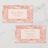 Carte De Visite Élégant Rose Gold Marble Wedding planner (Devant / Derrière)
