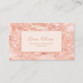 Carte De Visite Élégant Rose Gold Marble Wedding planner (Devant)