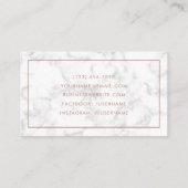 Carte De Visite Élégant Rose Gold Marbre moderne (Dos)