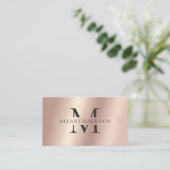 Carte De Visite Élégant Rose Gold Metallic Foil (Debout devant)