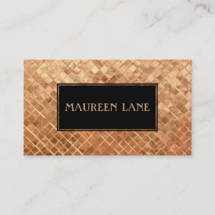 Carte De Visite Elégant Rose Gold Metallic Tiles