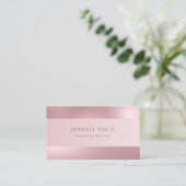 Carte De Visite Élégant Rose Gold Modèle professionnel moderne (Debout devant)