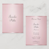 Carte De Visite Élégant Rose Gold Moderne Calligraphie Professionn (Devant / Derrière)