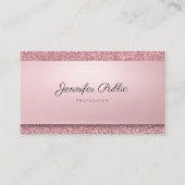 Carte De Visite Élégant Rose Gold Parties scintillant Moderne manu (Devant)