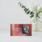 Carte De Visite Elégant Rose Gold QR code maquillage cheveux beaut (Debout devant)