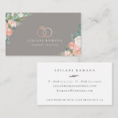 Carte De Visite Élégant Rose Gold Rings Floral (Devant / Derrière)
